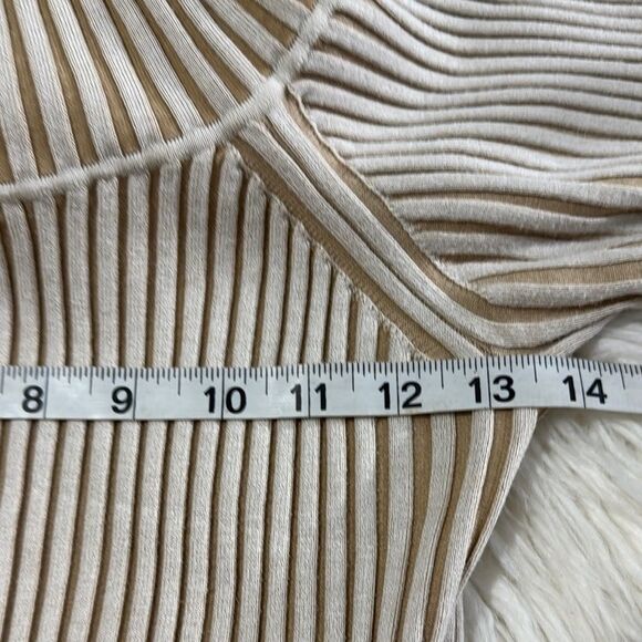 By Anthropologie Striped Cream Knit Dress Size M - Picture 6 of 10
